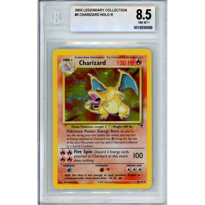 Pokemon Graded: Charizard 3/110 Legendary Collection (2002) Holo Beckett 8.5