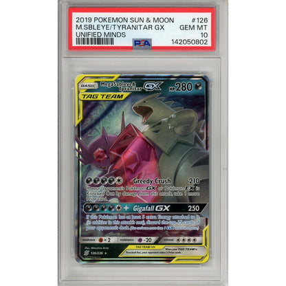 Pokemon Graded: Mega Sableye & Tyranitar GX 126/236 Inified Minds (2019) Holo PSA 10