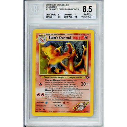 Pokemon Graded: Blaine's Charizard 2/132 Gym Challenge (2000) Beckett 8.5