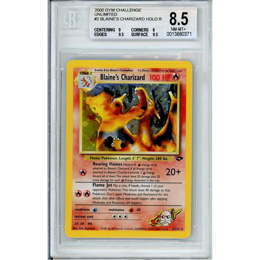 Pokemon Graded: Blaine's Charizard 2/132 Gym Challenge (2000) Beckett 8.5