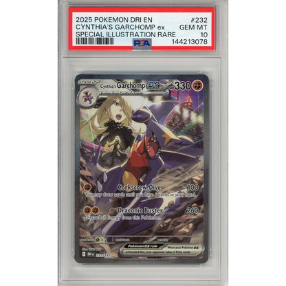 Pokemon Graded: Cynthia's Garchomp ex 232/182 Destined Rivals (2025) SIR PSA 10
