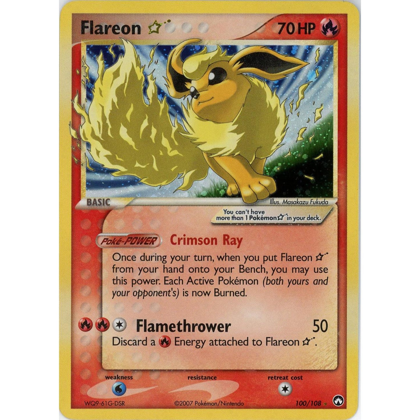 Pokemon Single: Flareon Gold Star 100/108