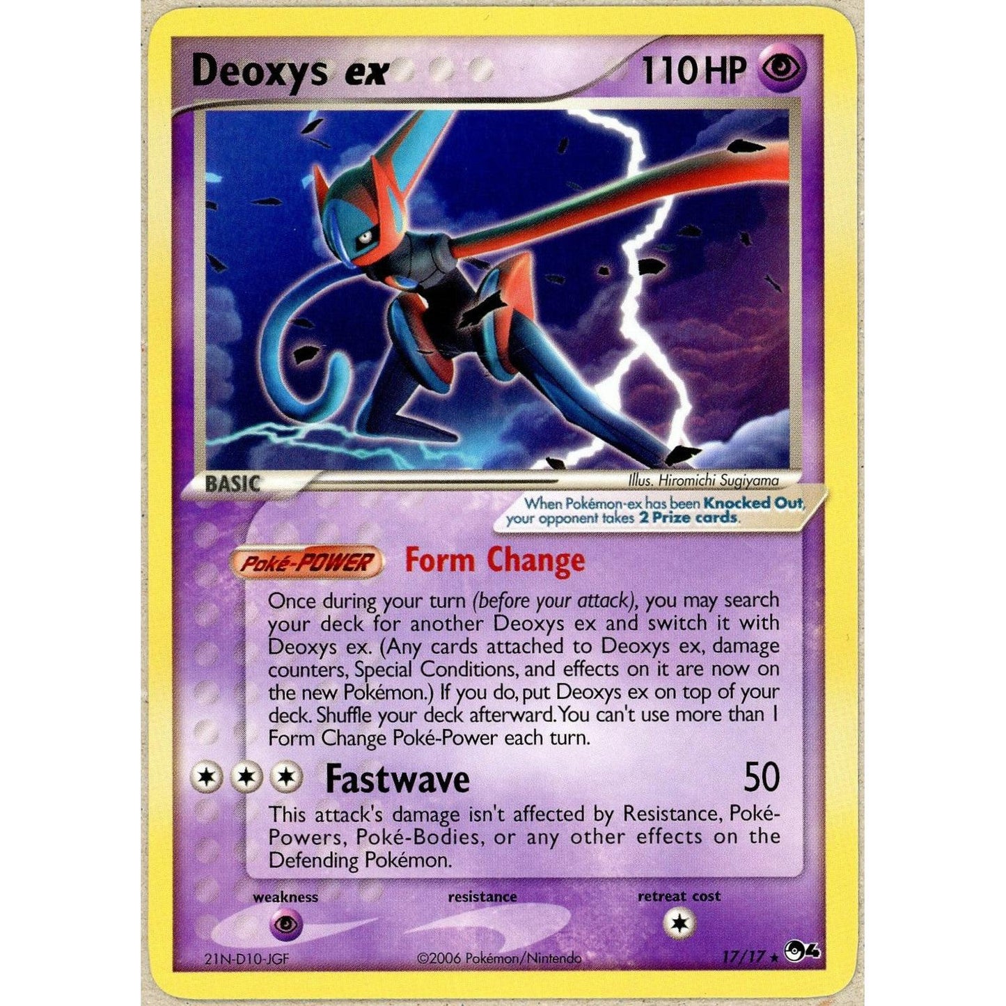 Pokemon Single: Deoxys EX 17 Pokemon POP Series 4 (2006) DMG