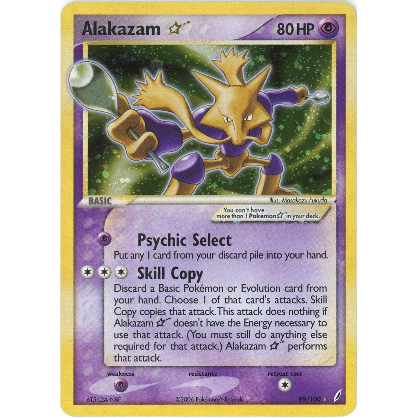 Pokemon Single: Alakazam Gold Star 99/100