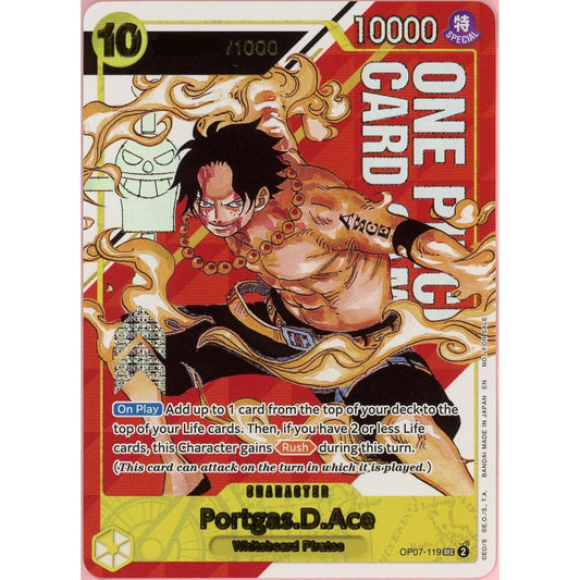 One Piece Single: Portgas D. Ace OP07-119 Serialized Top Prize LP