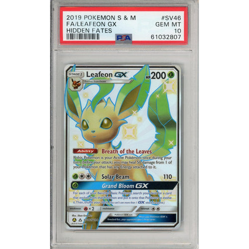 Pokemon Graded: Leafeon GX SV46/SV94 Hidden Fates (2019) Full Art Holo PSA 10