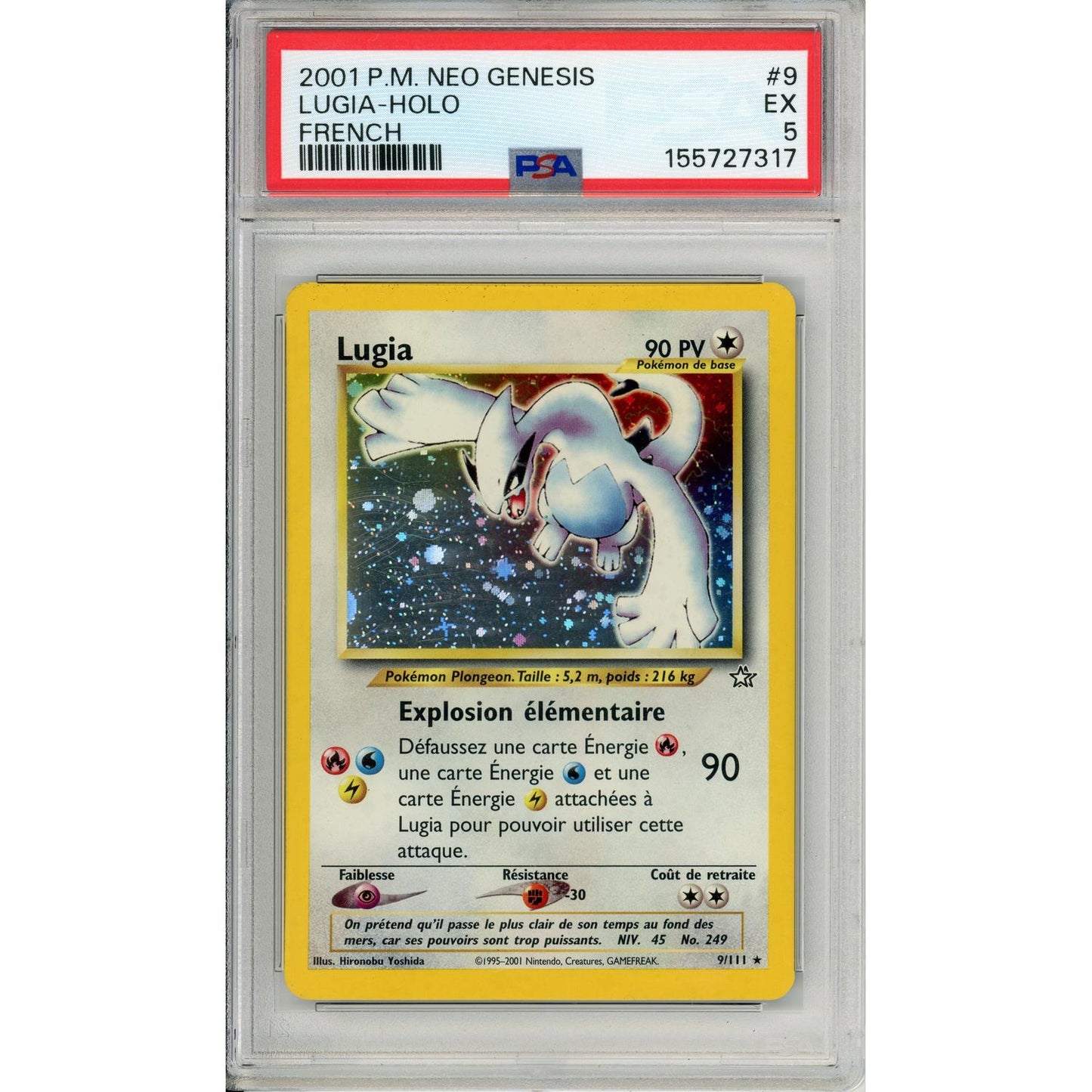 Pokemon Graded: French Lugia 9/111 Neo Genesis (2001) PSA 5