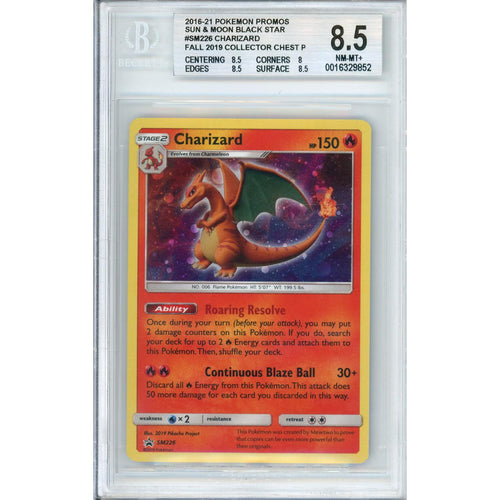 Pokemon Graded: Charizard #SM226 Fall 2019 Collector Chest Promo Beckett 8.5