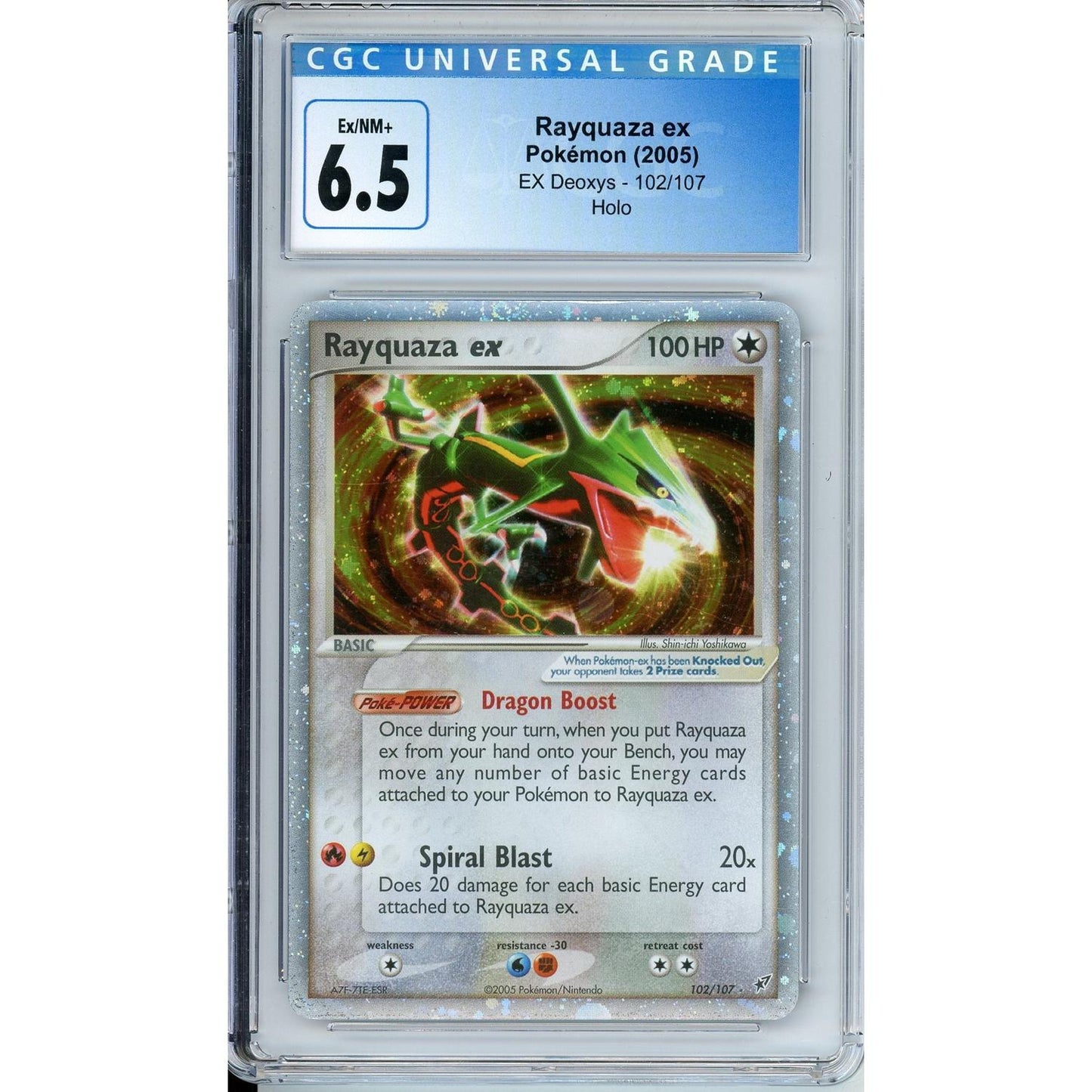Pokemon Graded: Rayquaza ex 102/107 EX Deoxys (2005) Holo CGC 6.5