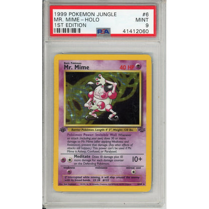 Pokemon Graded: Mr. Mime 1st Edition 6/64 Jungle (1999) Holo PSA 9