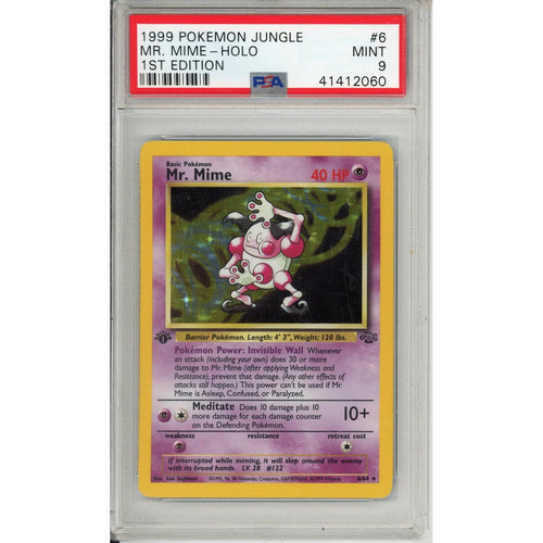 Pokemon Graded: Mr. Mime 1st Edition 6/64 Jungle (1999) Holo PSA 9