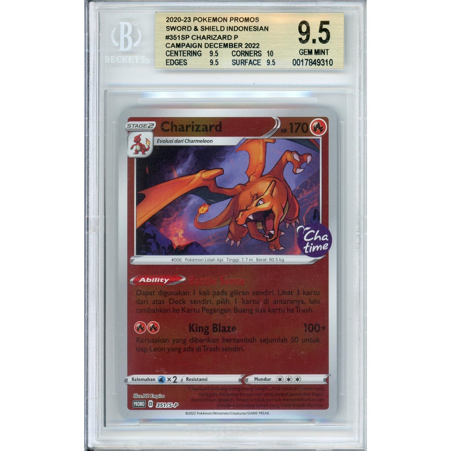 Pokemon Graded: Indonesian Charizard #351 Sword & Shield Promo (2022) Beckett 9.5
