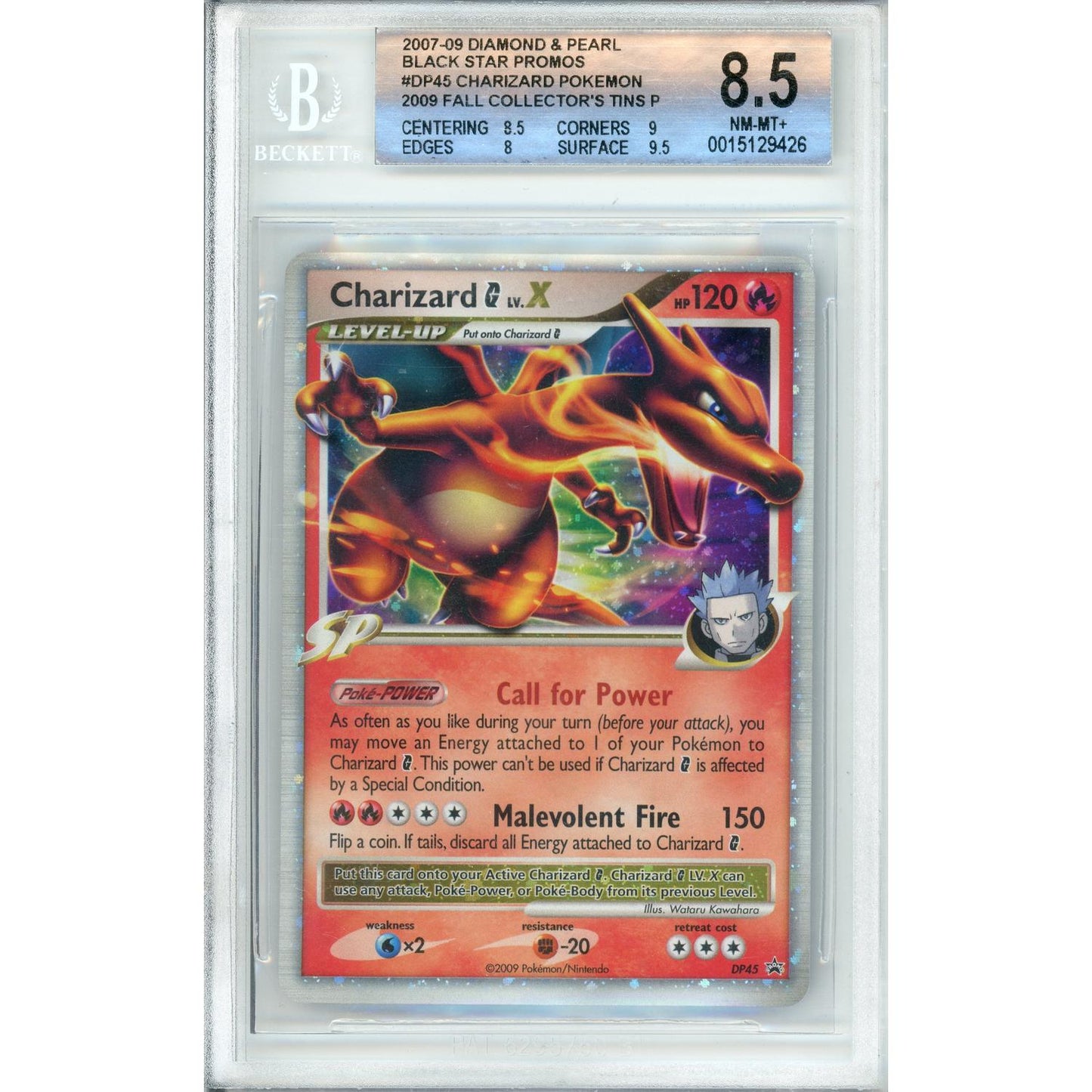 Pokemon Graded: Charizard LV.X #DP45 Collector Tins Promo (2009) Beckett 8.5