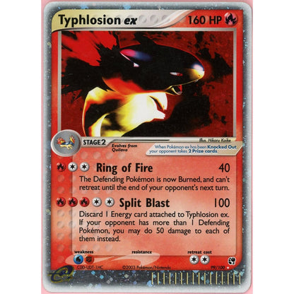 Pokemon Single: Typhlosion ex 99/100 Sandstorm (2003) Holo LP