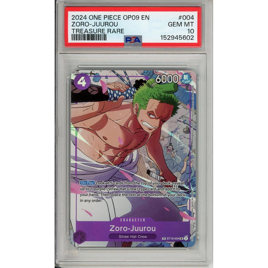 One Piece Graded: Zoro-Juurou ST18-004 Emperors In The New World Treasure Rare PSA 10