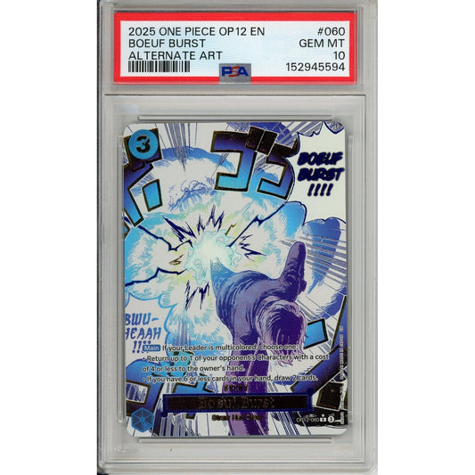 One Piece Graded: Boeuf Burst OP12-060 Legacy Of The Master Alternate Art PSA 10