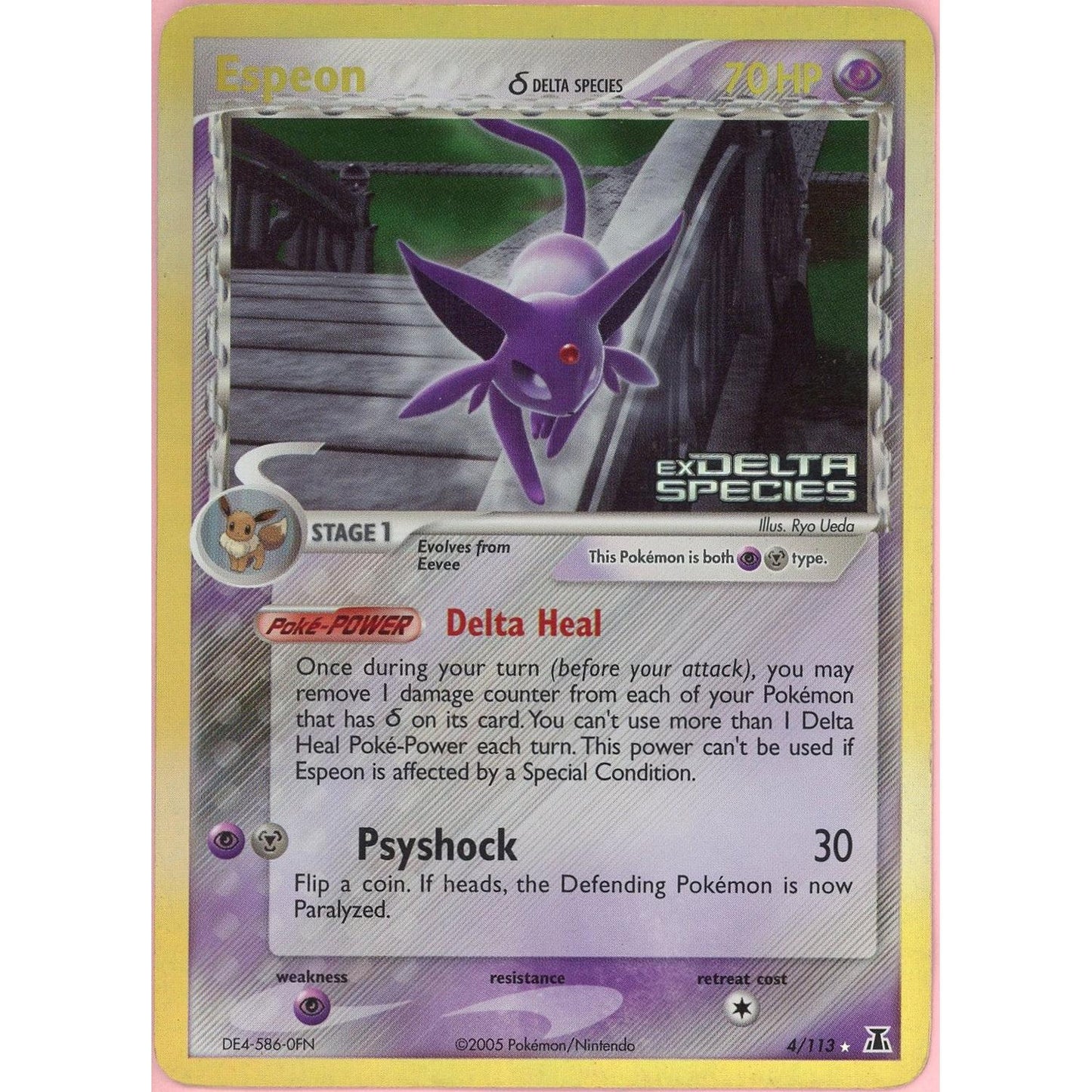 Pokemon Single: Espeon 4/113 Delta Species (2005) Reverse Holo LP