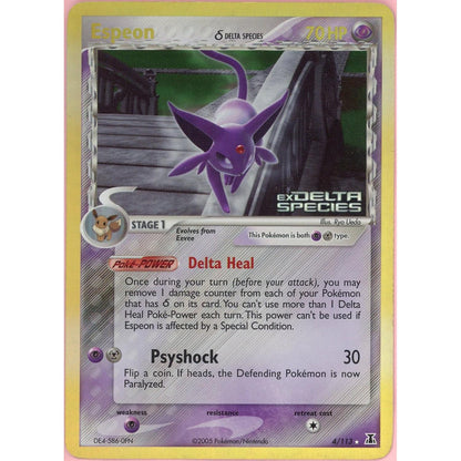 Pokemon Single: Espeon 4/113 Delta Species (2005) Reverse Holo LP