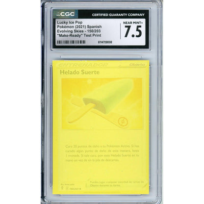 Pokemon Graded: Spanish Lucky Ice Pop 150/203 "Make-Ready" Test Print CGC 7.5