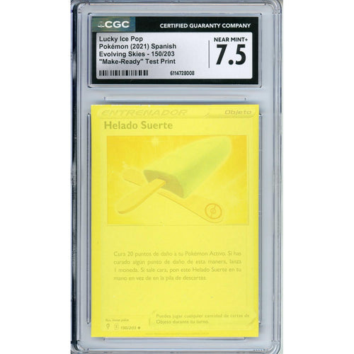 Pokemon Graded: Spanish Lucky Ice Pop 150/203 "Make-Ready" Test Print CGC 7.5
