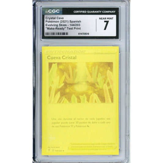 Pokemon Graded: Spanish Crystal Cave 144/203 "Make-Ready" Test Print CGC 7