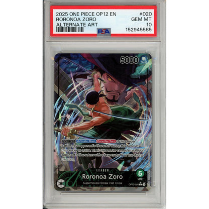 One Piece Graded: Roronoa Zoro OP12-020 Alternate Art Leader PSA 10