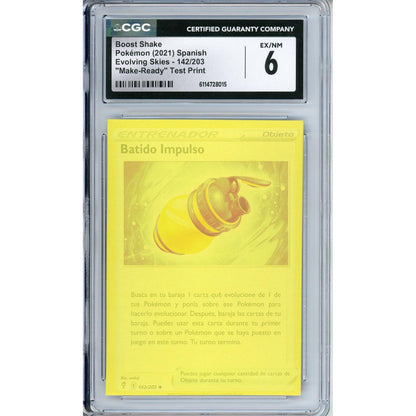 Pokemon Graded: Spanish Boost Shake 142/203 "Make-Ready" Test Print CGC 6