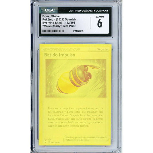 Pokemon Graded: Spanish Boost Shake 142/203 "Make-Ready" Test Print CGC 6