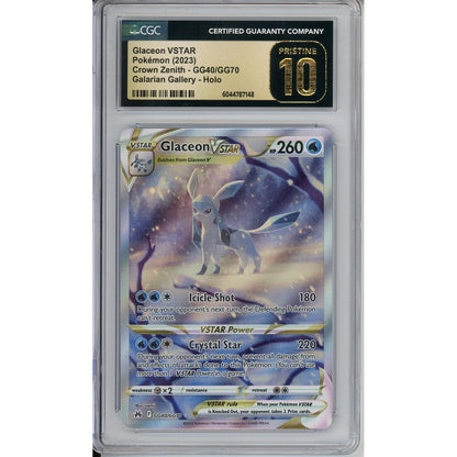 Pokemon Graded: Glaceon VSTAR GG40/GG70 Crown Zenith (2023) Holo CGC Pristine 10