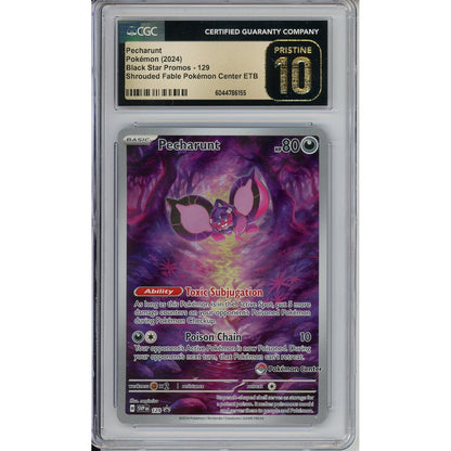 Pokemon Graded: Pecharunt #129 Shrouded Fable Pokemon Center ETB Promo (2024) Holo Stamped CGC Pristine 10
