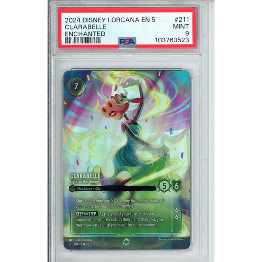 Lorcana Graded: Clarabelle Light on her Hooves Enchanted 211/204 Shimmering Skies PSA 9
