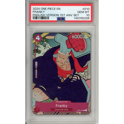 One Piece Graded: Franky ST01-010 1st Anniversary Set PSA 10