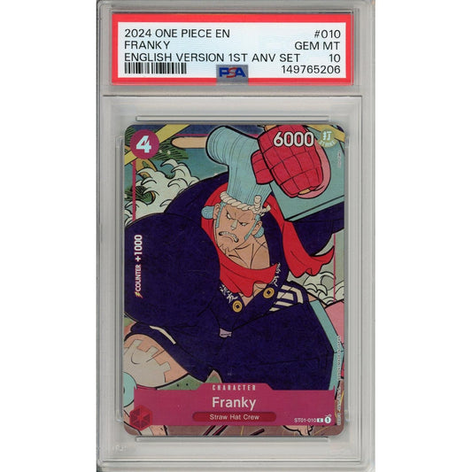 One Piece Graded: Franky ST01-010 1st Anniversary Set PSA 10