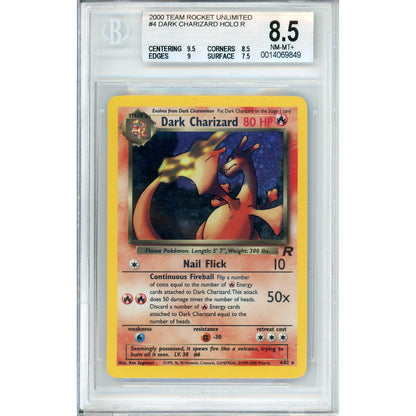 Pokemon Graded: Dark Charizard 4/82 Team Rocket (2000) Beckett 8.5