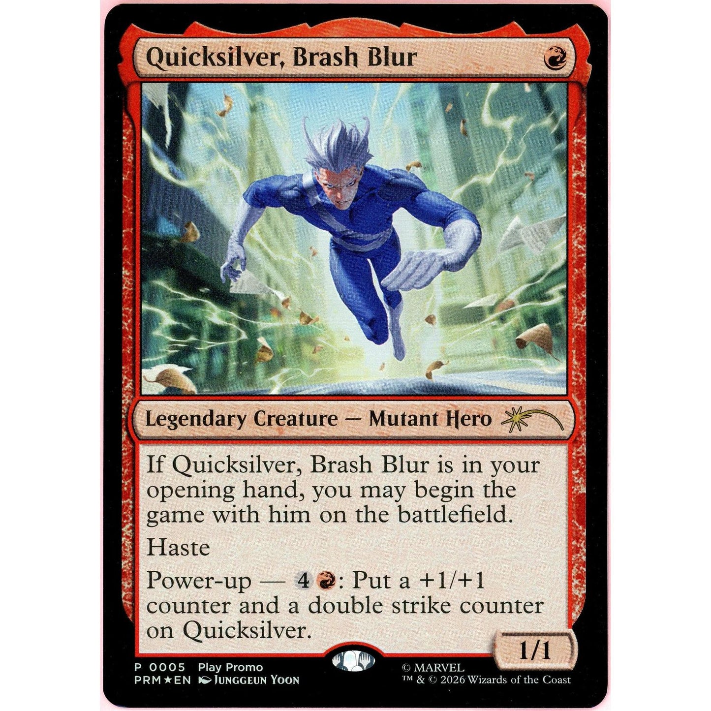 MTG Single: Quicksilver, Brash Blur #5 Marvel Heroes (2026) NM FOIL