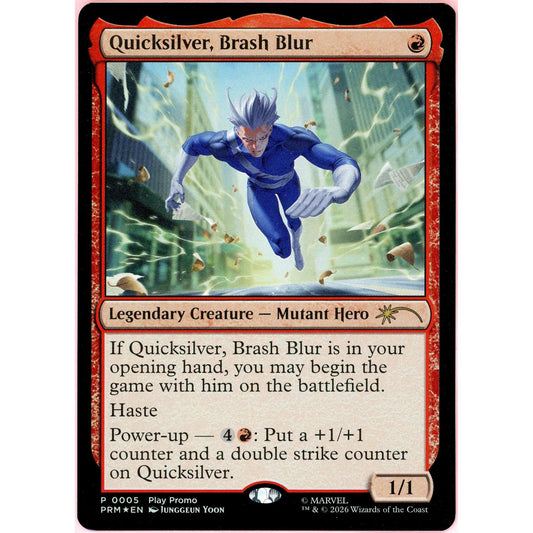 MTG Single: Quicksilver, Brash Blur #5 Marvel Heroes (2026) NM FOIL