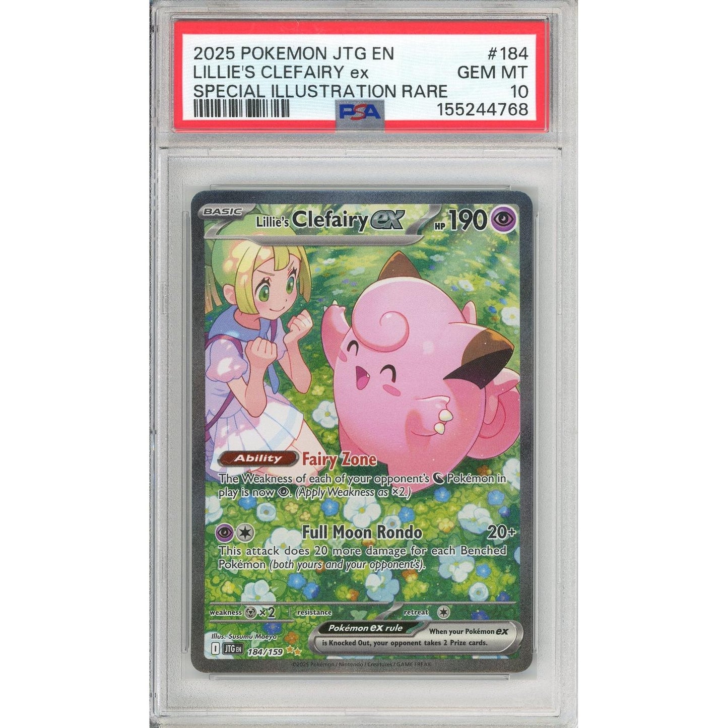 Pokemon Graded: Lillie's Clefairy ex 184/159 Journey Together (2025) SIR Holo PSA 10