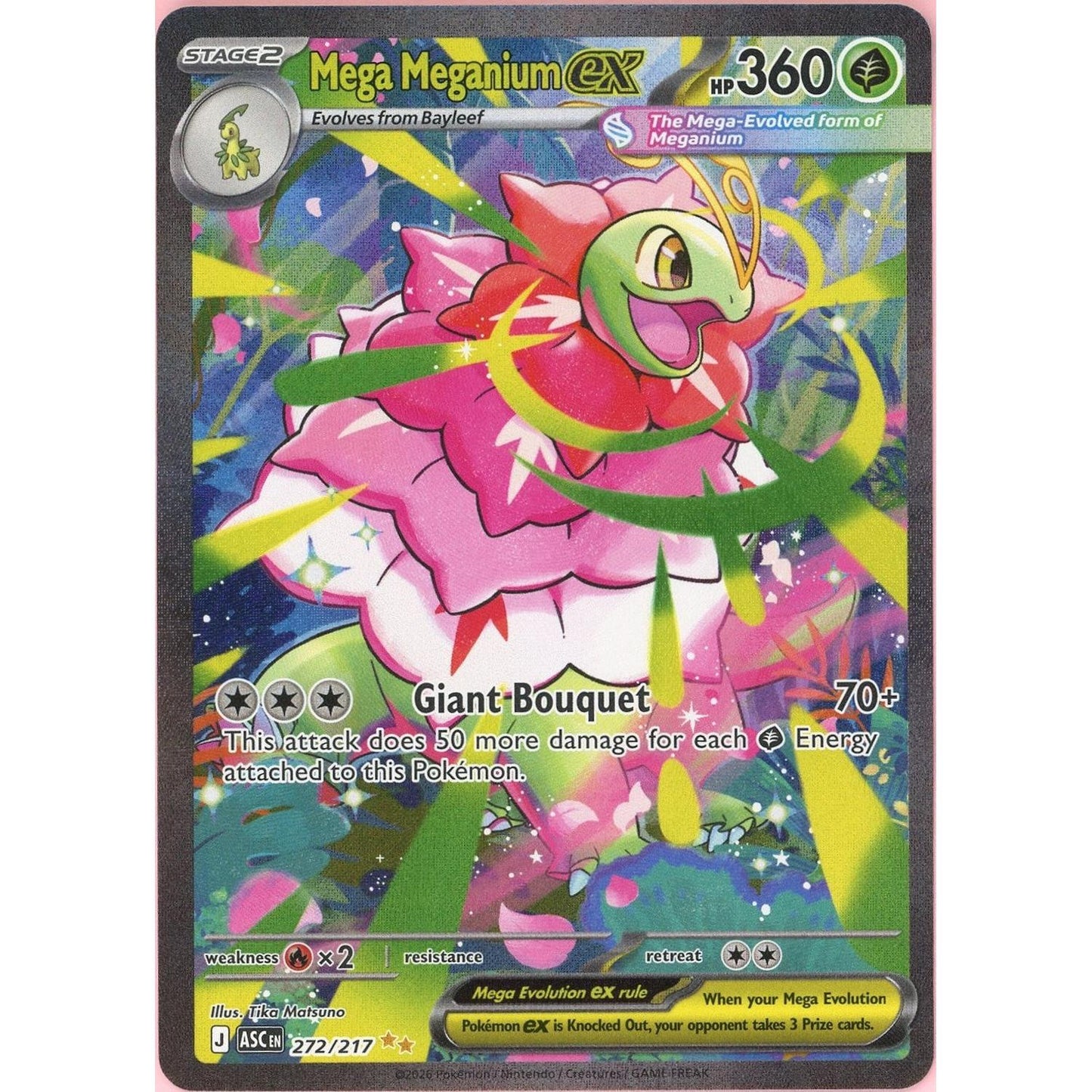 Pokemon Single: Mega Meganium ex 272/217 Ascended Heroes (2026) SIR NM