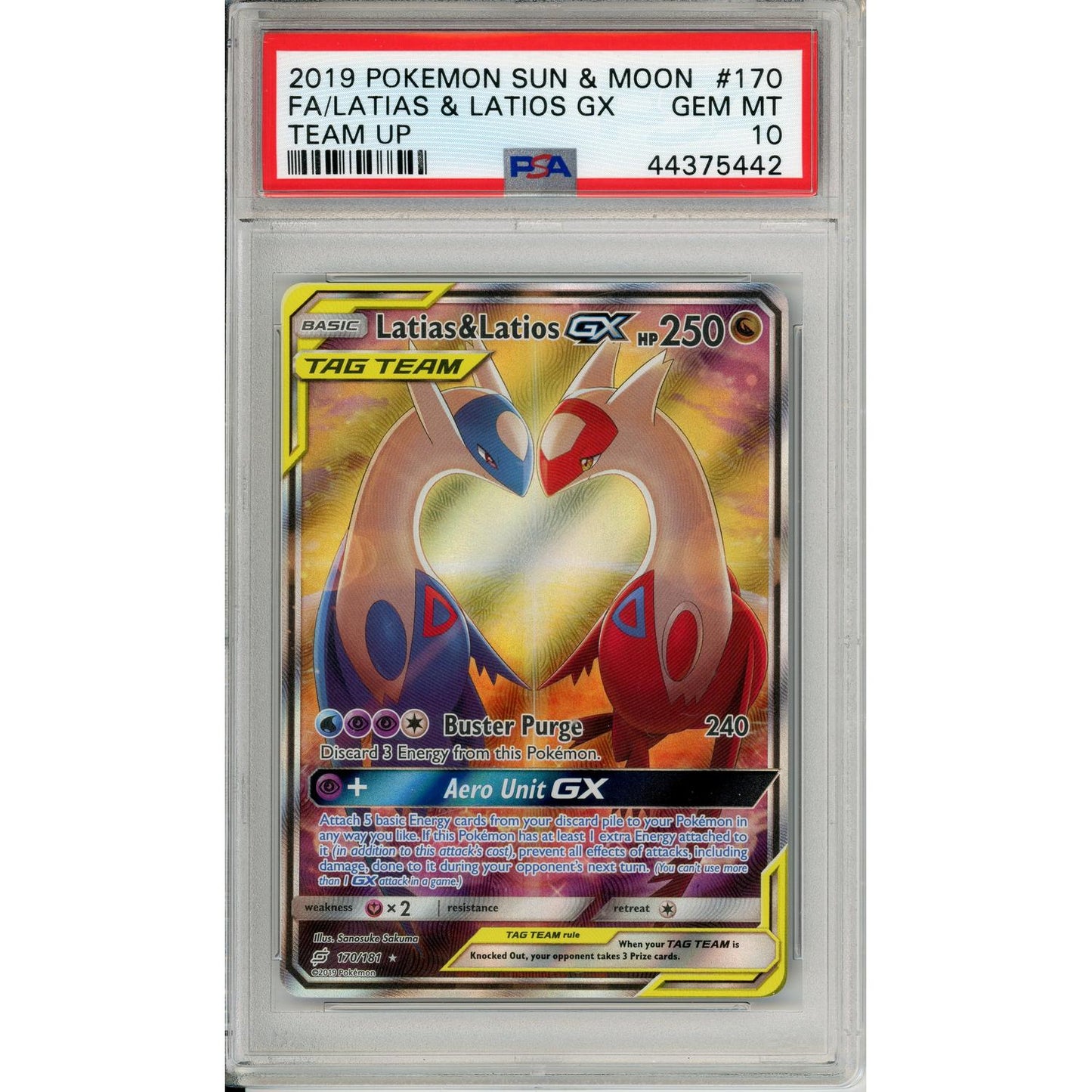 Pokemon Graded: Latias & Latios GX 170/282 Sun & Moon (2019) Full Art PSA 10