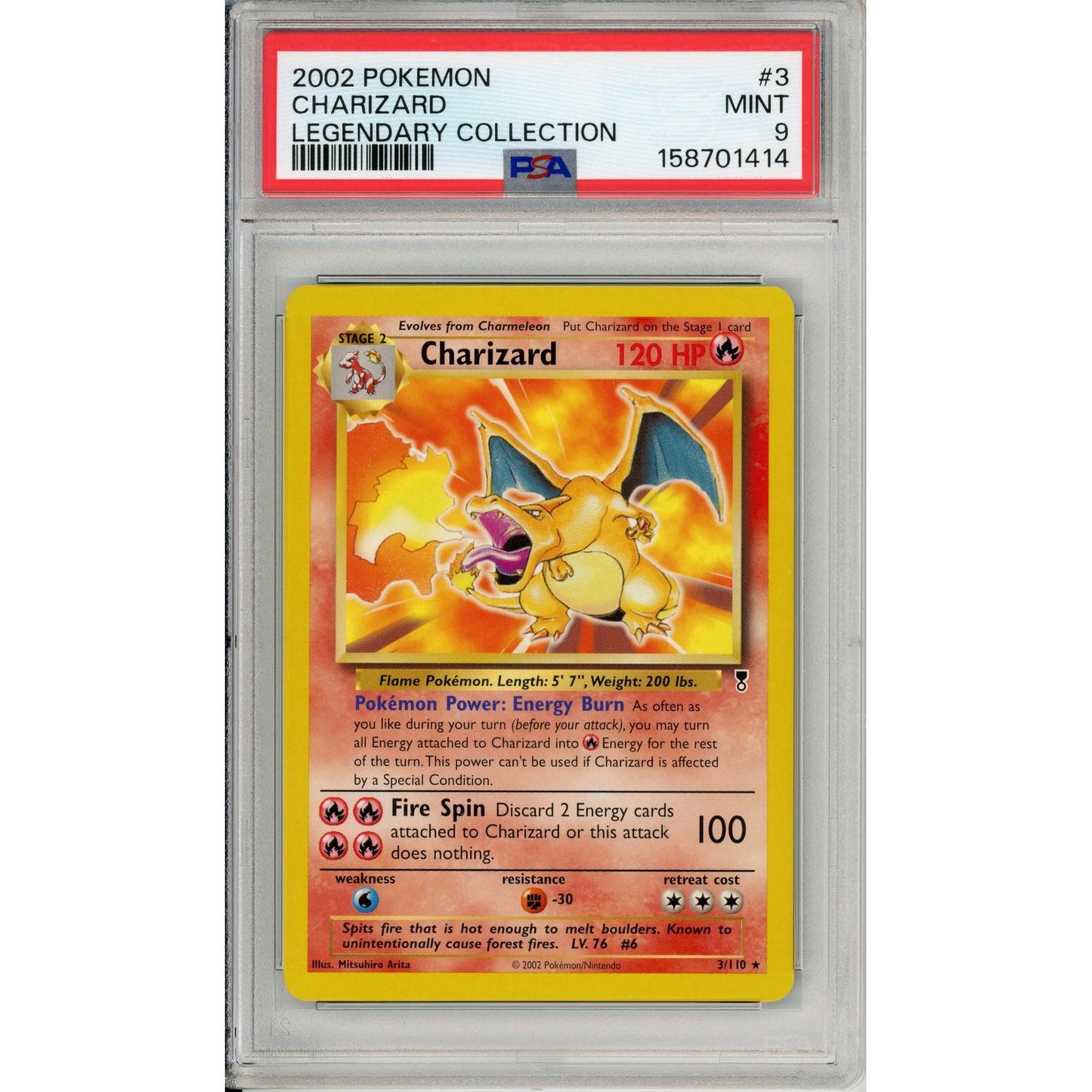 Pokemon Graded: Charizard 3/110 Legendary Collection (2002) PSA 9