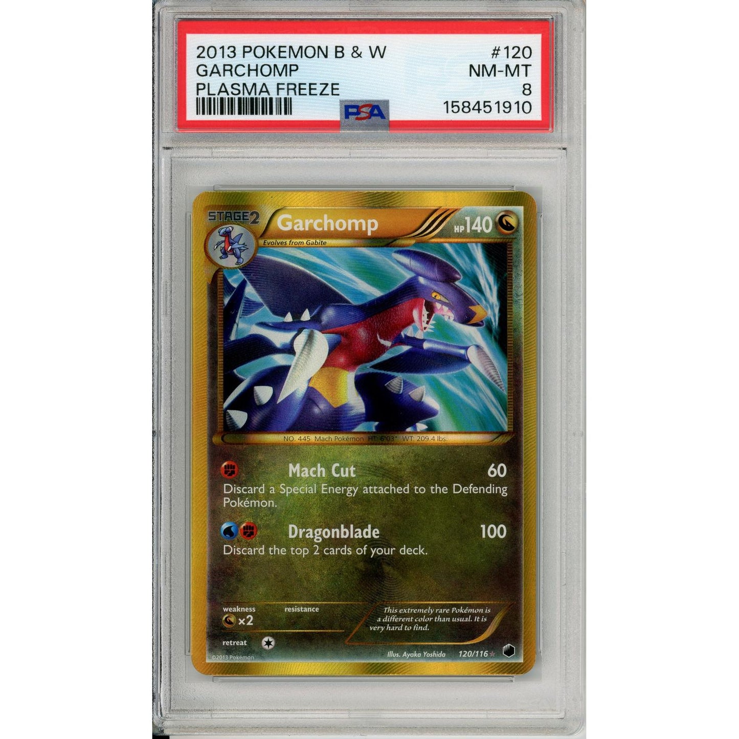 Pokemon Graded: Garchomp 120/116 Plasma Freeze (2013) Gold PSA 8