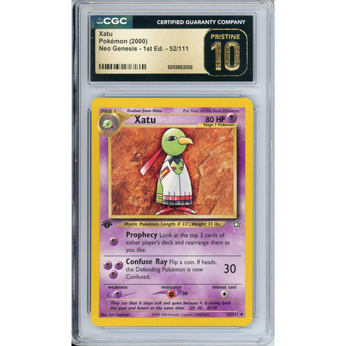 Pokemon Graded: Xatu 1st Edition 52/111 Neo Genesis (2000) CGC Pristine 10