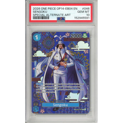 One Piece Graded: Sengoku OP07-046 Azure Sea's Seven Special Alternate Art PSA 10