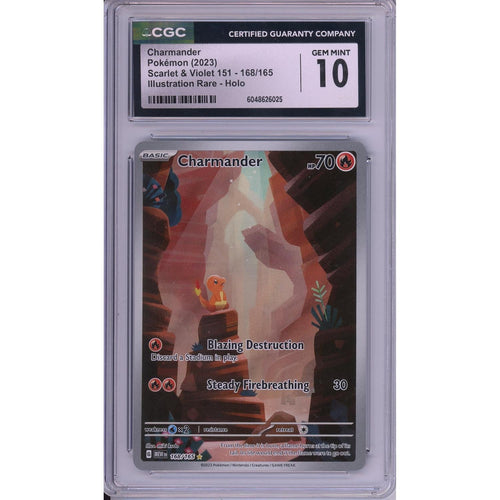 Pokemon Graded: Charmander 168/165 Scarlet & Violet 151 (2023) IR Holo CGC 10