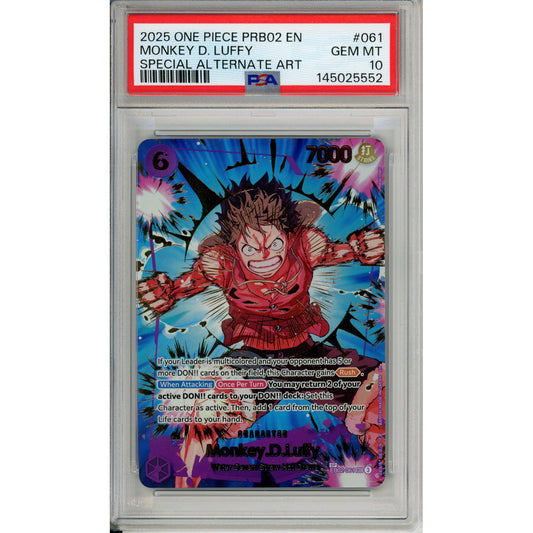 One Piece Graded: Monkey D. Luffy EB02-061 Special Alt Art (2025) PSA 10