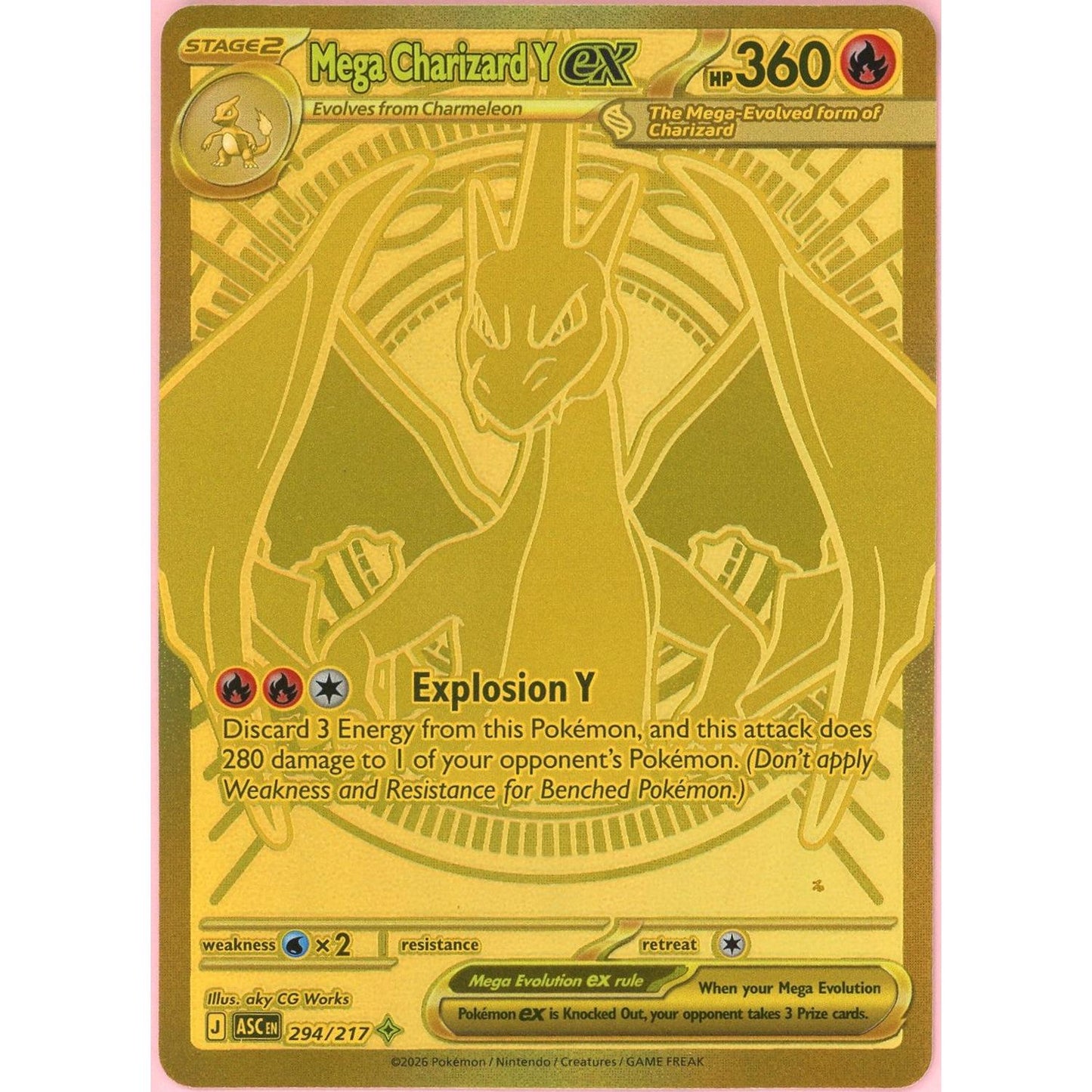Pokemon Single: Mega Charizard Y ex 294/217 Ascended Heroes (2026) Hyper Rare NM