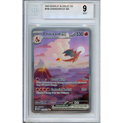 Pokemon Graded: Charizard ex 199/165 Scarlet & Violet 151 (2023) SIR Beckett 9