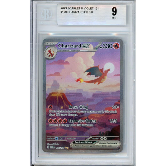Pokemon Graded: Charizard ex 199/165 Scarlet & Violet 151 (2023) SIR Beckett 9