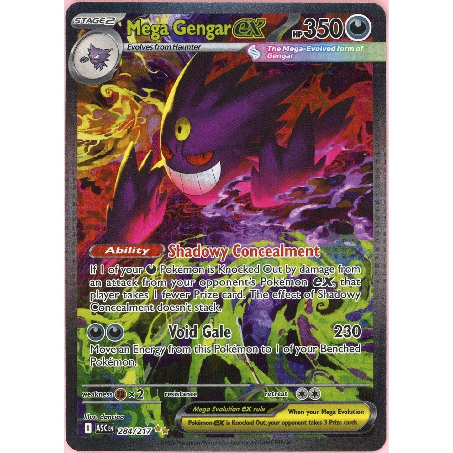 Pokemon Single: Mega Gengar ex 284/217 Ascended Heroes (2026) SIR NM