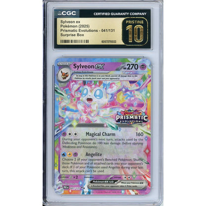 Pokemon Graded: Sylveon ex 41/131 Prismatic Evolutions Stamped Surprise Box (2025) Holo CGC Pristine 10